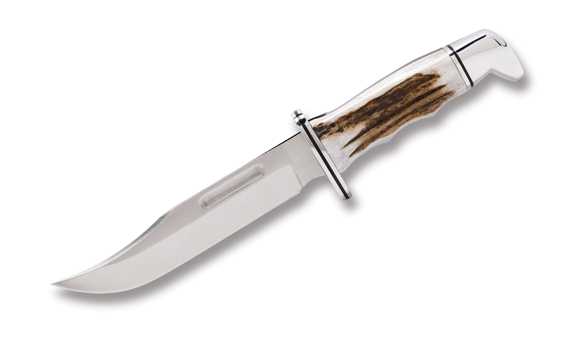 Buck Knives 119 Special Fixed Blade, 6" 420HC Satin Blade, Genuine Elk Antler Handle, Polished Aluminum Pummel and Guard W/ Suede Leather Sheath (Limited Production) - Image 2
