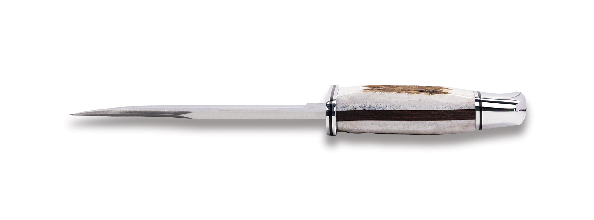 Buck Knives 119 Special Fixed Blade, 6" 420HC Satin Blade, Genuine Elk Antler Handle, Polished Aluminum Pummel and Guard W/ Suede Leather Sheath (Limited Production) - Image 4