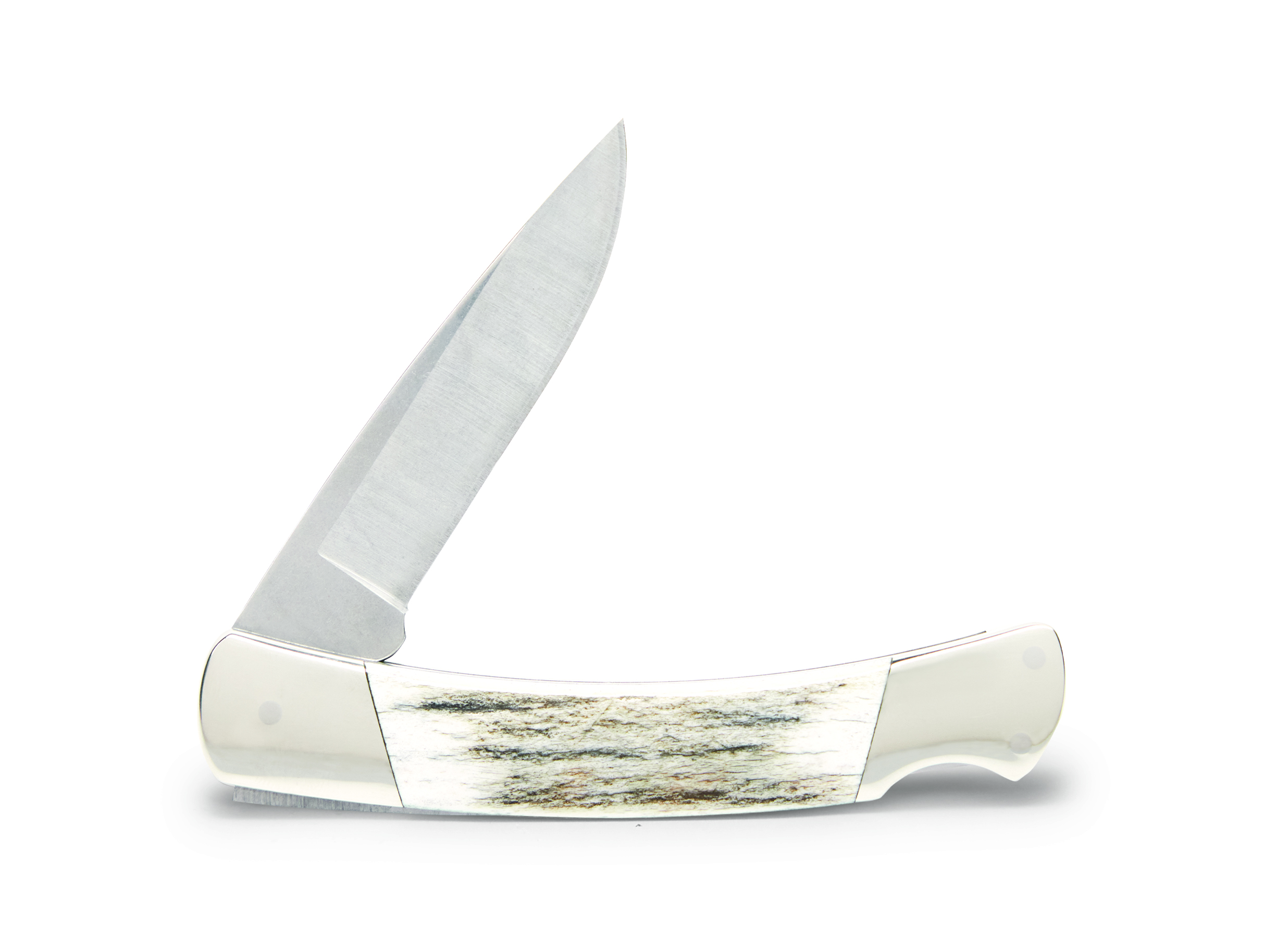 Buck Knives 501 Squire Folding Knife, 2.75" 420HC Satin Blade, Genuine Elk Antler Handles, Nickle Silver Bolsters W/ Genuine Leather Sheath (Limited Production) - Image 2