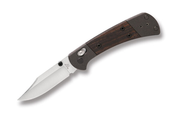 Buck Knives 112 Slim Ranger Folding Knife Crossbar Lock, 3" MagnaCut Satin Blade, Macassar Ebony Scales, Aluminum Bolsters W/Pocket Clip