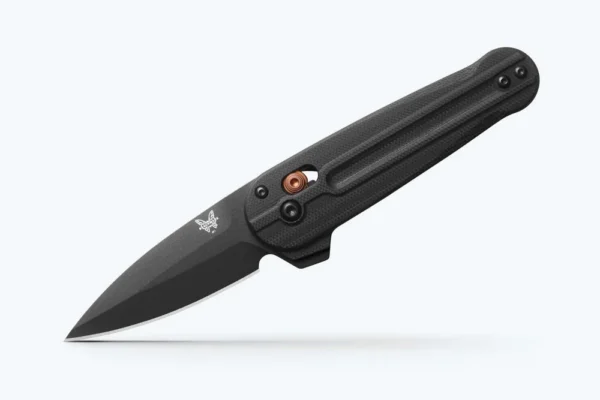 Benchmade 491BK-02 Lowden AXIS Flipper Folding Knife, 2.79" Black Cerakote S90V Spear Point Blade, Black G-10 Handles W/ Clip