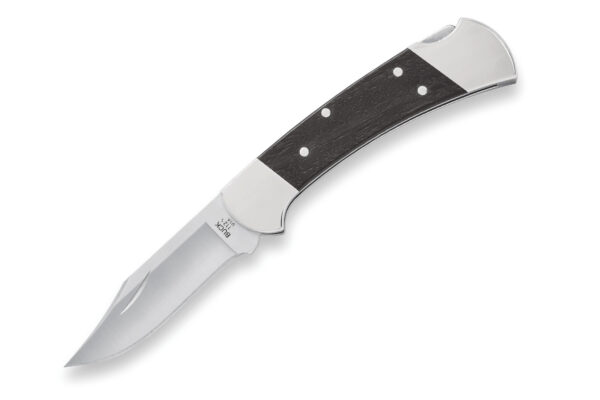 Buck Knives 112 Slim Heritage Elite Ranger, 3" MagnaCut Satin Blade, Genuine Ebony Wood Handles, Nickle Silver Bolsters, Deep Carry Pocket Clip