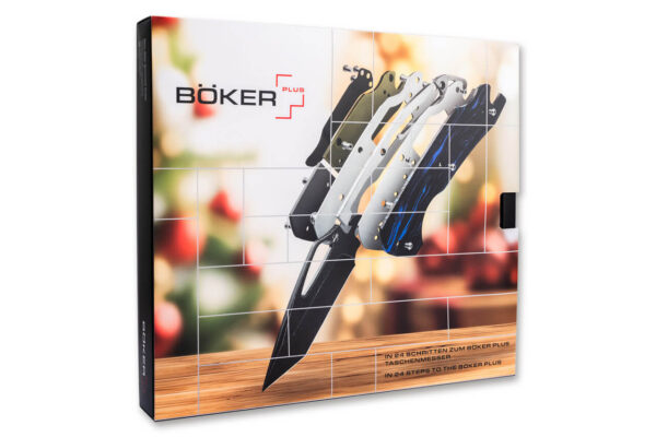 Boker Plus 2026 Advent Calendar EDK (Every Day Knife) Crossbar Lock Folding Knife, 3.07" Tanto Blade, Pocket Clip (Limited Edition)