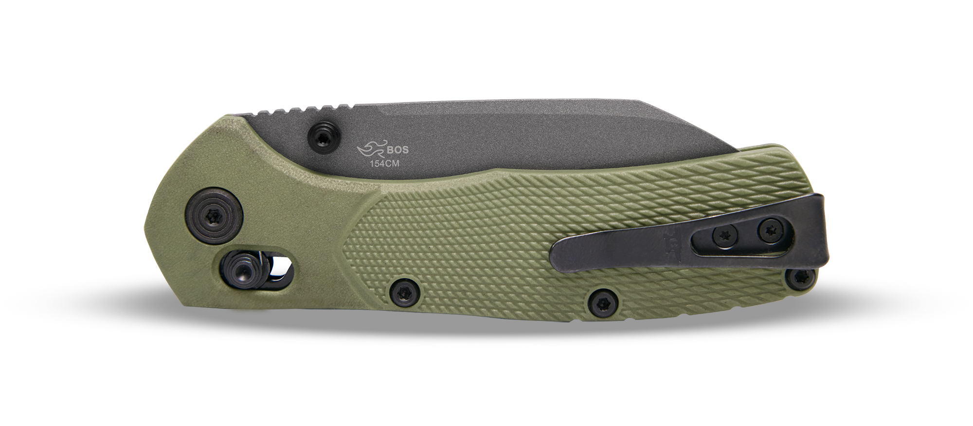 Buck Knives 797 Range Ops Pro Cross Bar Lock Folding Knife, 3.4" 154CM Reverse Tanto Cerakote Blade, Green GFN Handles W/ Pocket Clip - Image 6