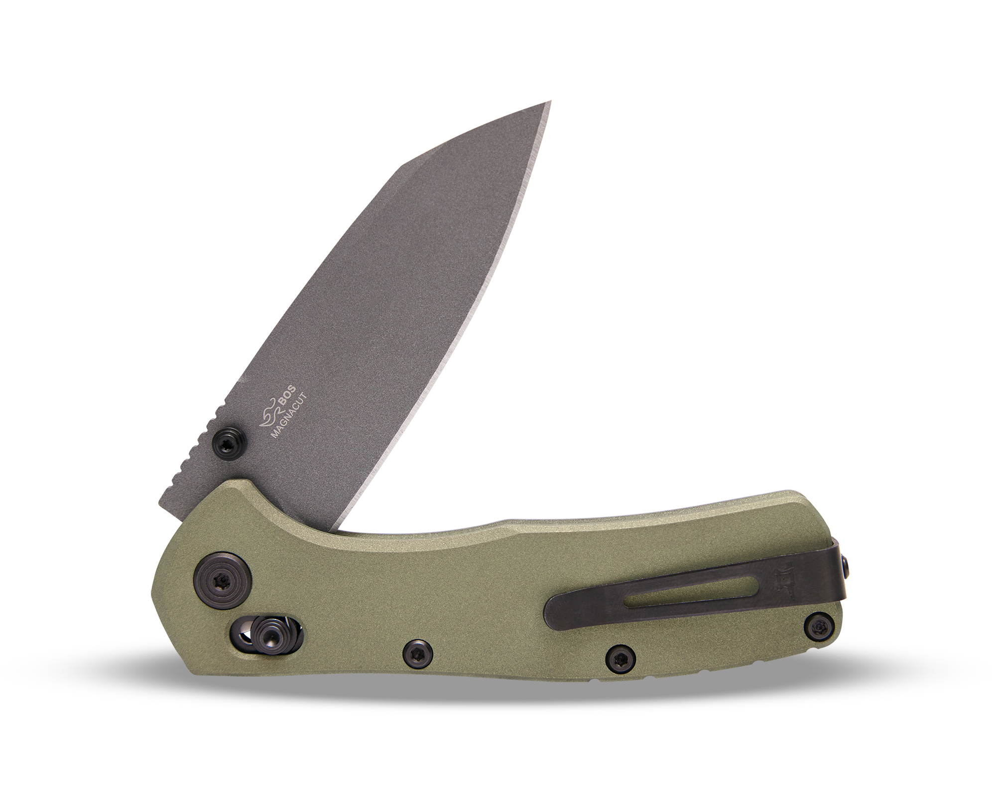 Buck Knives 797 Range Ops Elite Cross Bar Lock Folding Knife, 3.4" MagnaCut Reverse Tanto Cerakote Blade, Green Aluminum Handles W/ Pocket Clip - Image 4
